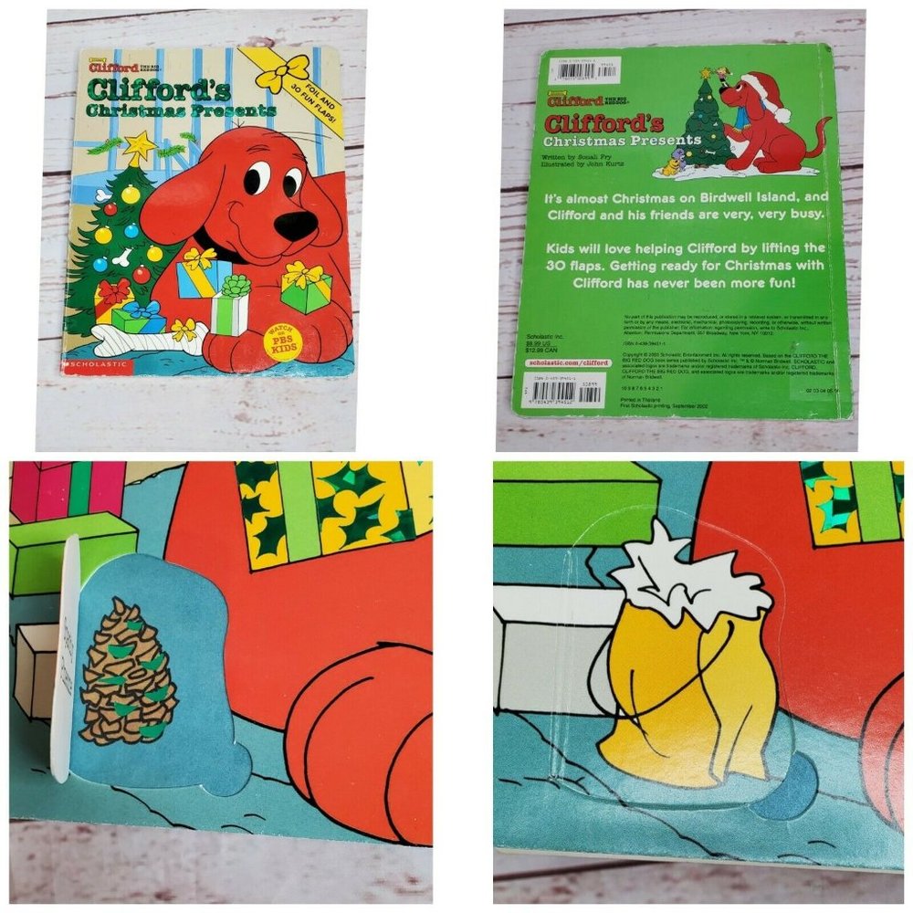 Clifford's Christmas Presents Foil & Fun Flap Board Book Interactive Learning